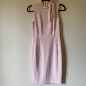 Calvin Klein Pink Bow Sleeveless Crepe Dress